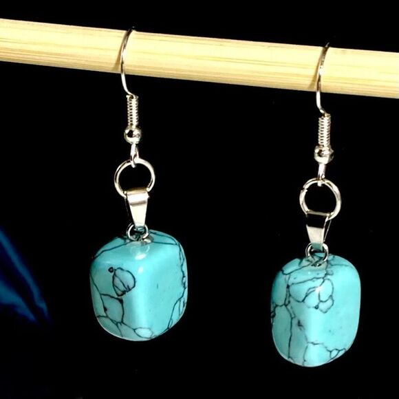 ATC 2 Turquoise & Sterling 925 Silver Dangles - Picture 2 of 6